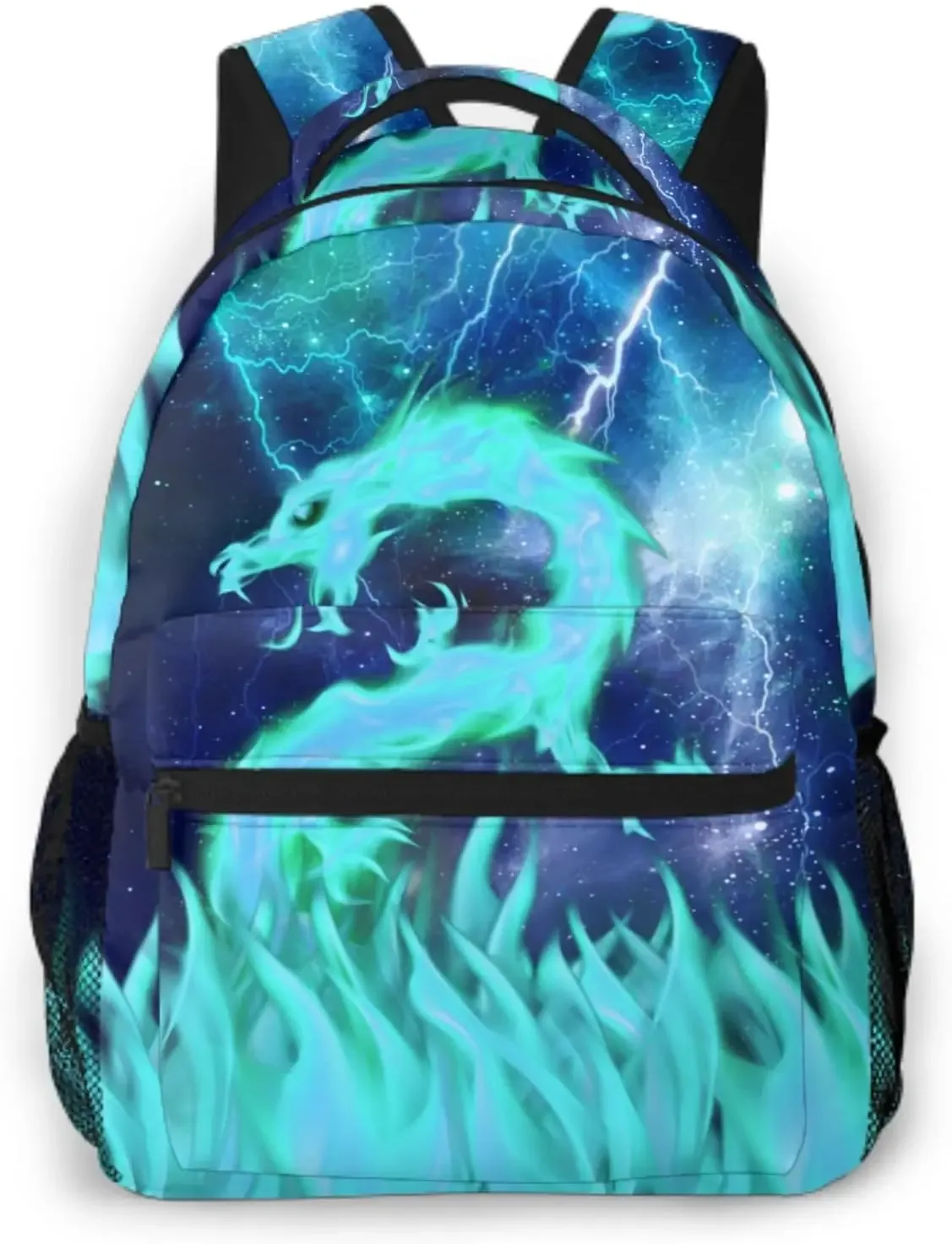 sac à dos dragon de feu rouge et bleu pour garçons âgés de 4 à 12 ans, sac à dos cool lightning, sac à livres animal pour enfants de 2e, 3e, 4e, 5e et 6e année