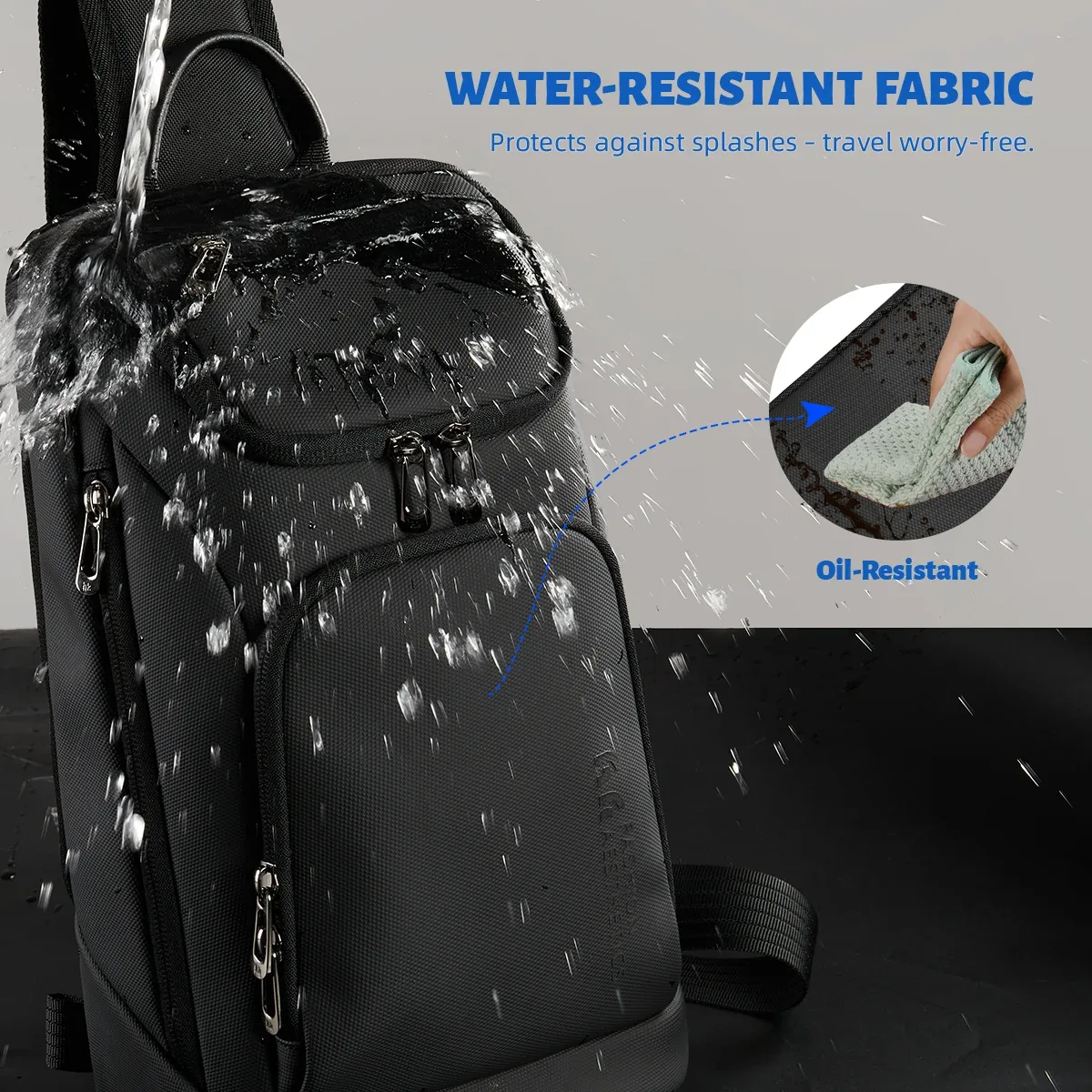 hk – sac à bandoulière d'affaires pour hommes, sacoches portables à bandoulière, sac de poitrine étanche pour voyage court voyage pour ipad de 11 pouces