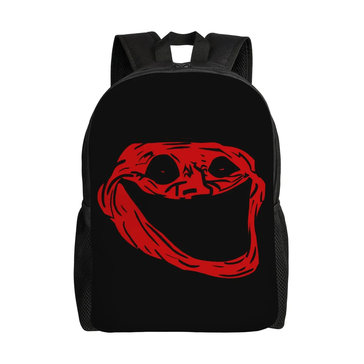 sac à dos personnalisé trollface amusant pour ordinateur portable, sac à dos basique pour femmes et hommes, sac à dos pour l'école, le collège, l'université, sac de dessin animé