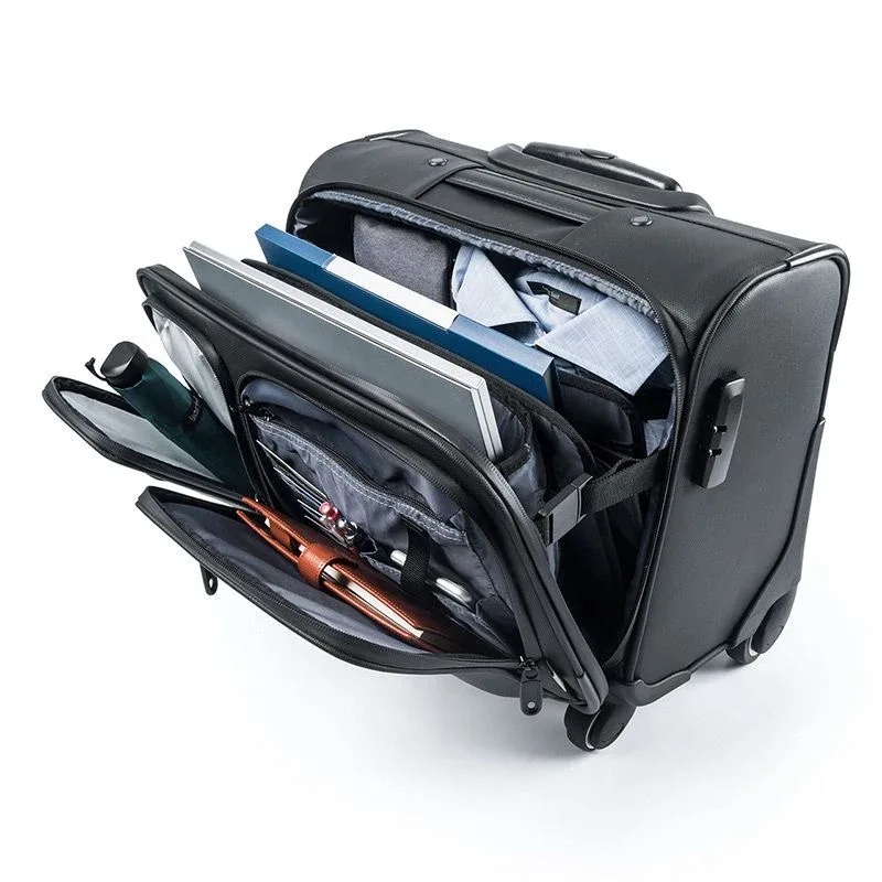 valise à roulettes professionnelle pour homme, bagage cabine 15,6 pouces, sac de voyage super étanche, valise pilote à roulettes