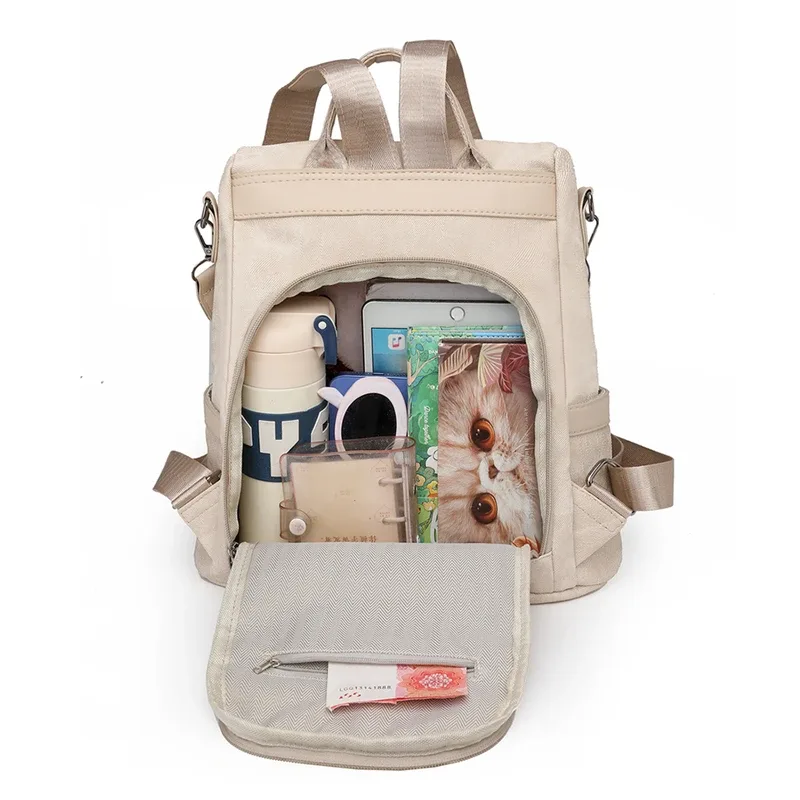 sac à dos en cuir pu de bonne qualité pour femmes, sac à bandoulière de styliste, sac de jour de grande capacité, sac d'école pour filles