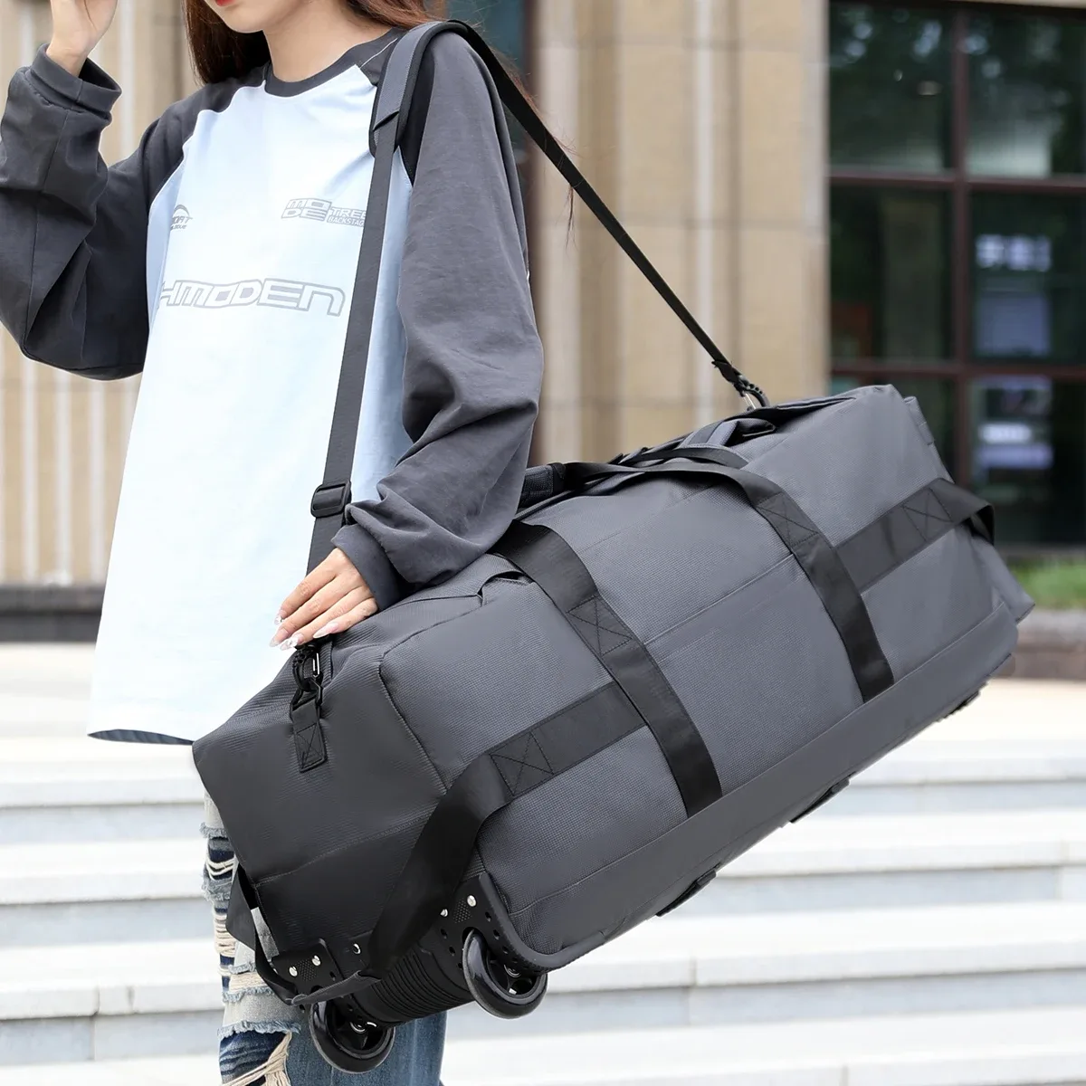 sac de voyage, sac à main grande capacité, bagage à main portable pour l'extérieur, sac de voyage à roulettes, sac de sport unisexe pratique et pratique