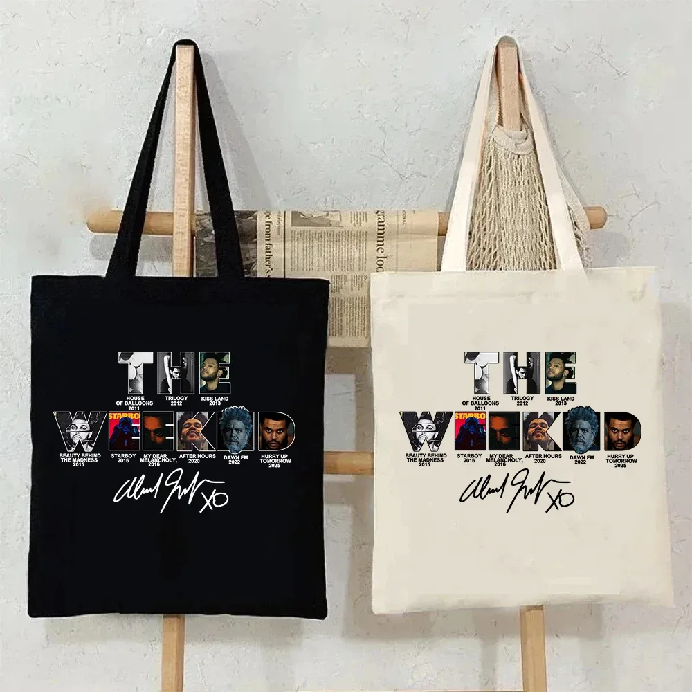 Sac fourre-tout en toile The Weeknd After Hours Til Dawn Tour 2026 – Sac de shopping décontracté pour fans – Cadeau tendance – Sacs à bandoulière