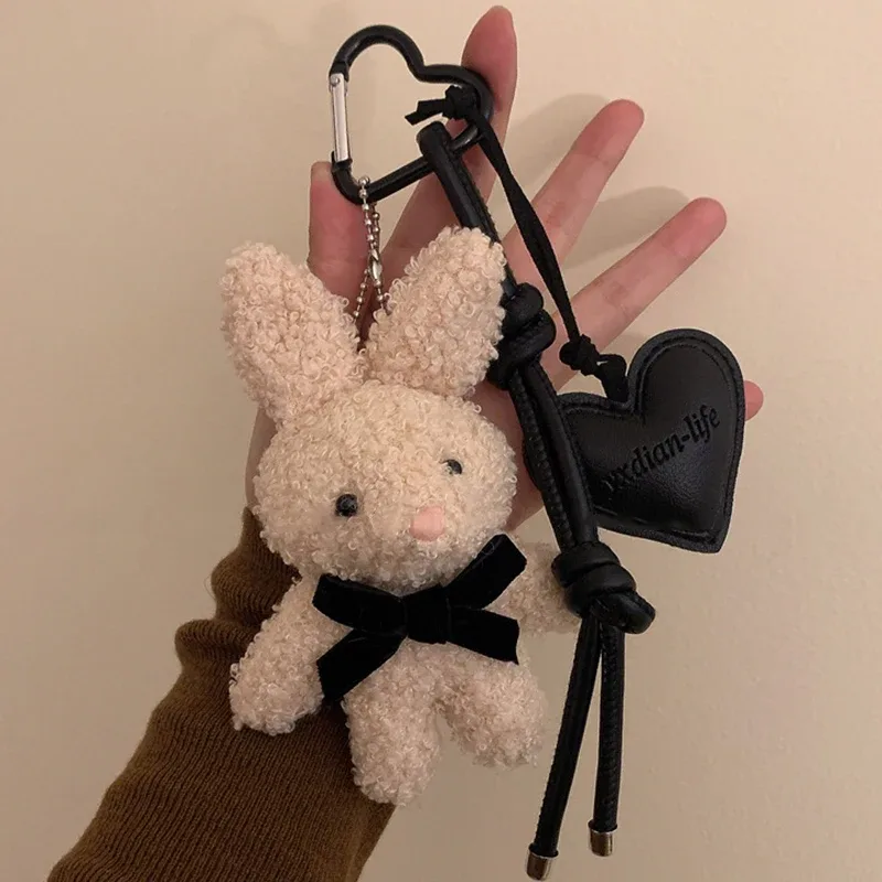 porte-clés lapin en peluche kawaii y2k, mignon lapin en peluche, pendentif pour sac à dos