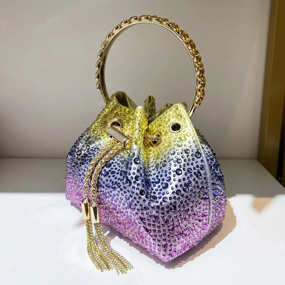 poignée strass pochette de soirée sacs à main et sac à main de luxe sac à bandoulière design brillant cristal pochette sac à main sac seau