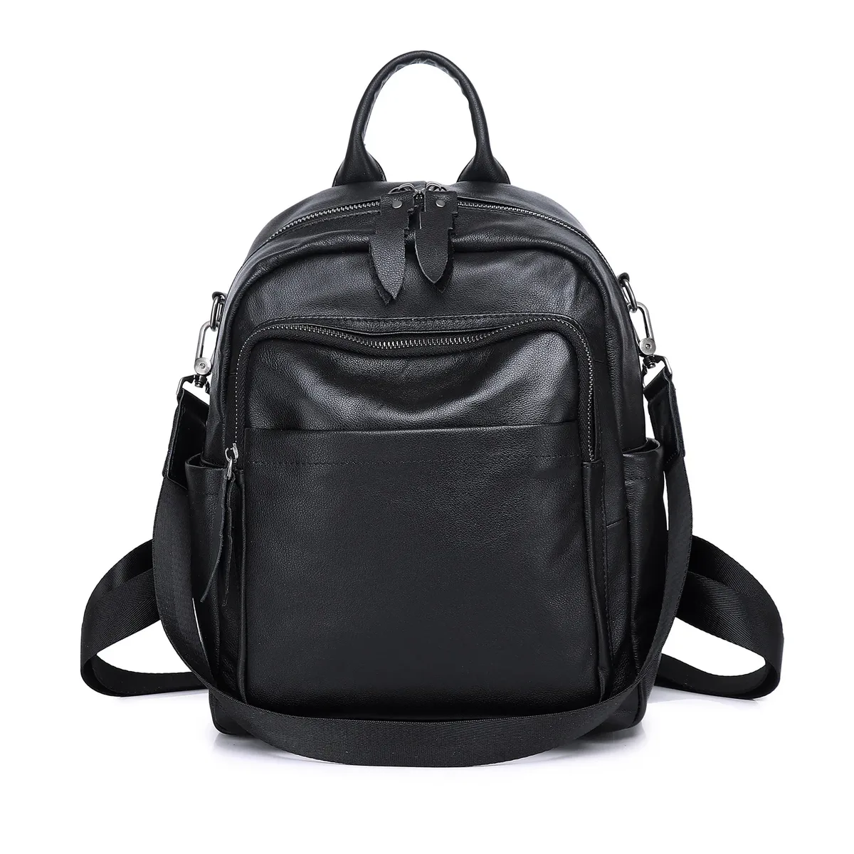 sac à dos patchwork en cuir véritable pour femme, sacs à bandoulière en cuir de vache véritable, fourre-tout de voyage en cuir de vache à la mode