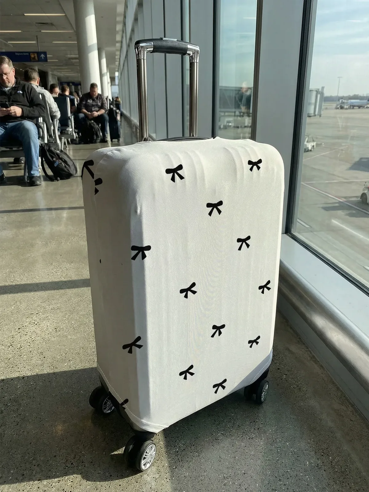 housse de protection pour bagages imprimée avec motif nœud, adaptée aux housses de bagages de 18 à 32 pouces, gants de protection pour poignée de bagage, accessoires de voyage