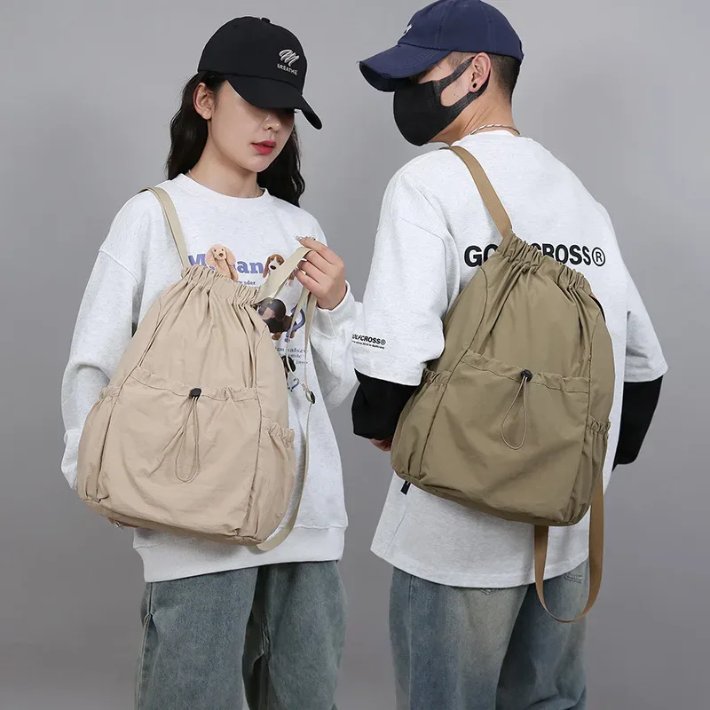 sac à dos léger à cordon de serrage pour hommes et femmes, sac pliable universel de grande capacité pour les déplacements en plein air et les loisirs, сумка