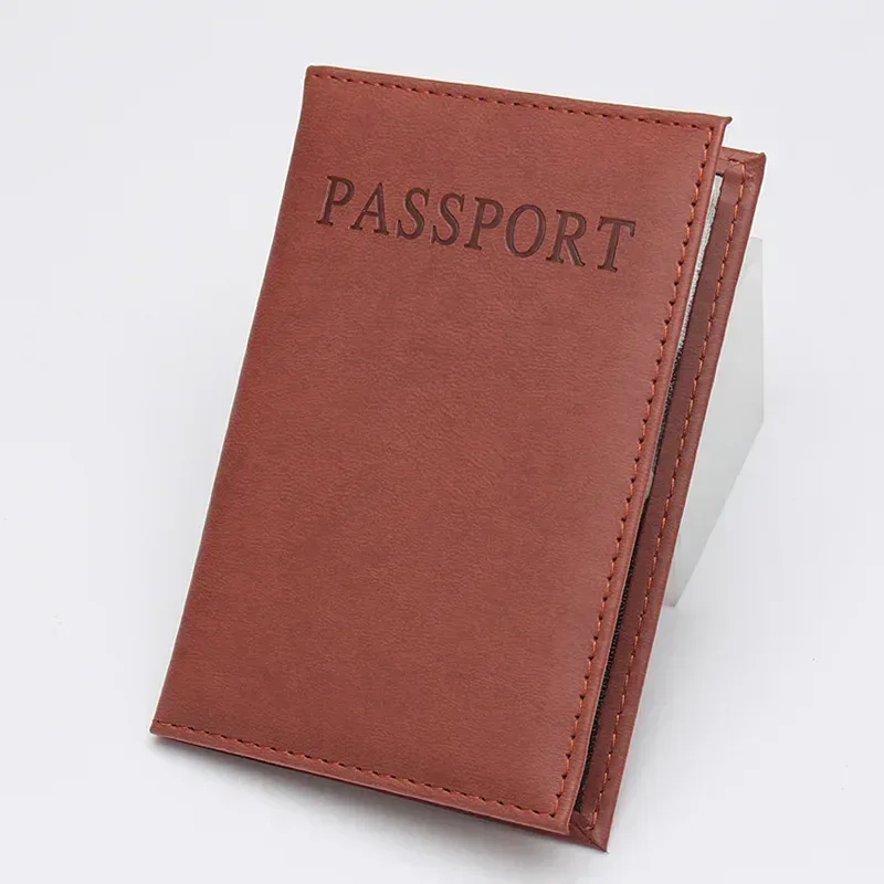 housse passeport protection cuir marron orange vert voyage organisateur accessoires voyage sac porte-passeport polyest pu leather