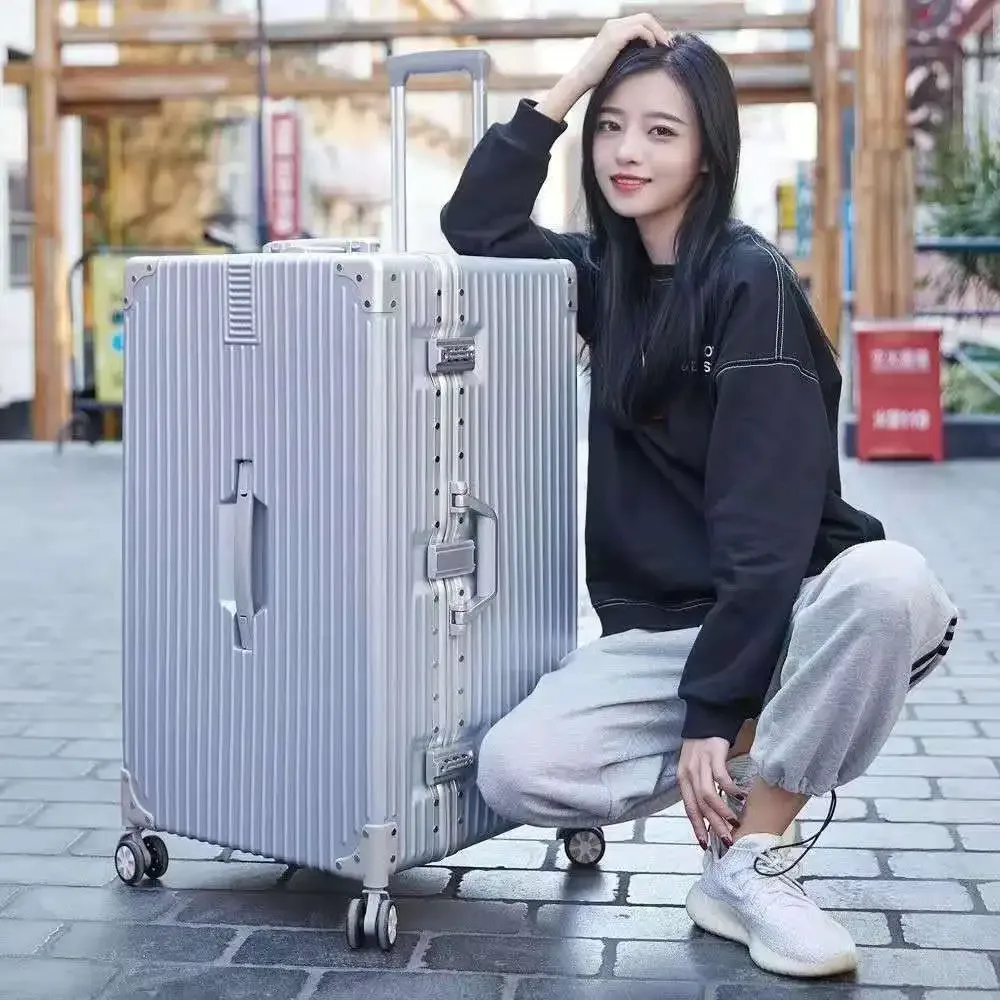 ko-ku valise surdimensionnée 40/50/60 ''cadre en aluminium abs + pc boîtier de chariot épaissi bagage de grande capacité 20 valise à main