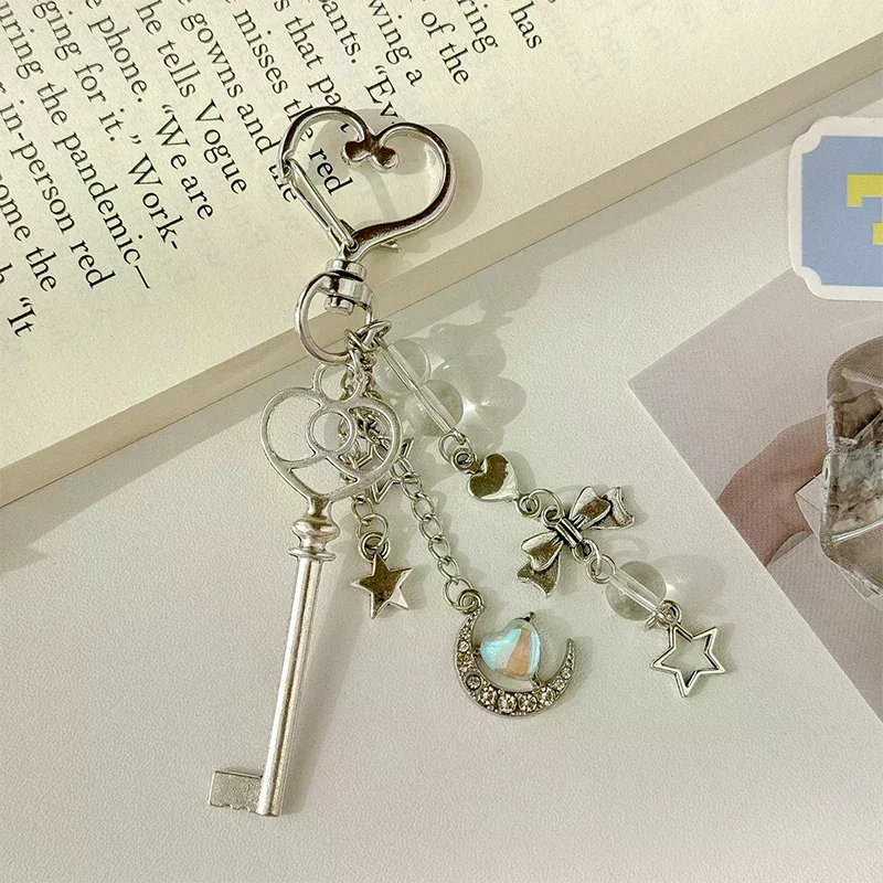 exquis porte-clés breloque sac y2k blue moon, pendentif style ins, bijoux, breloques pour étui de téléphone et écouteurs, accessoires de sac à dos, cadeau
