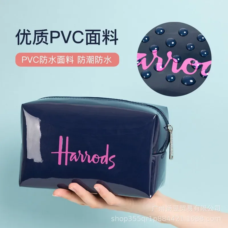grande trousse de maquillage de voyage imperméable en pvc avec impression de lettrage premium pour un usage quotidien