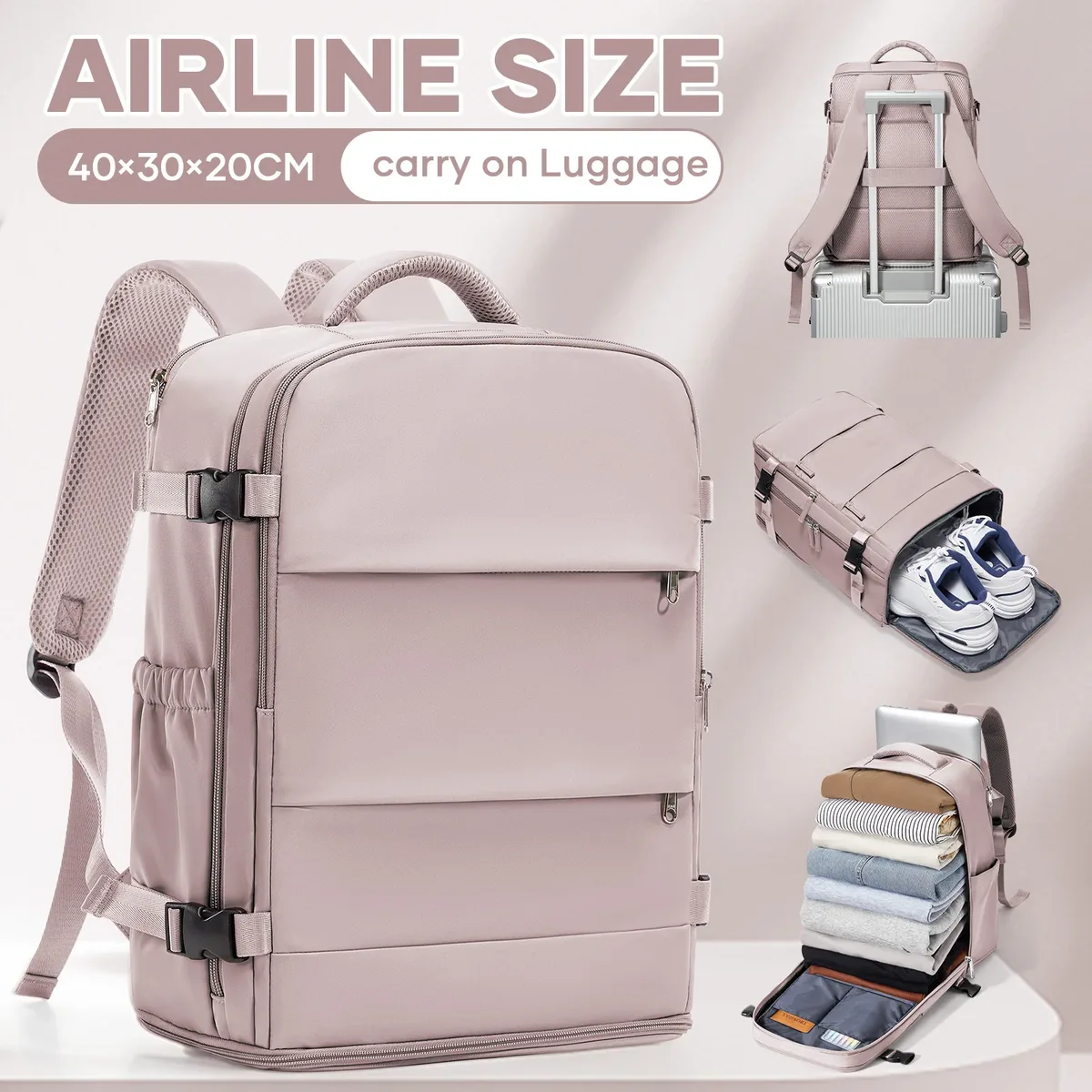 sac dos nylon unisexe vert olive poche limon compartiment ordinateur portable ceinture air voyage décontracté