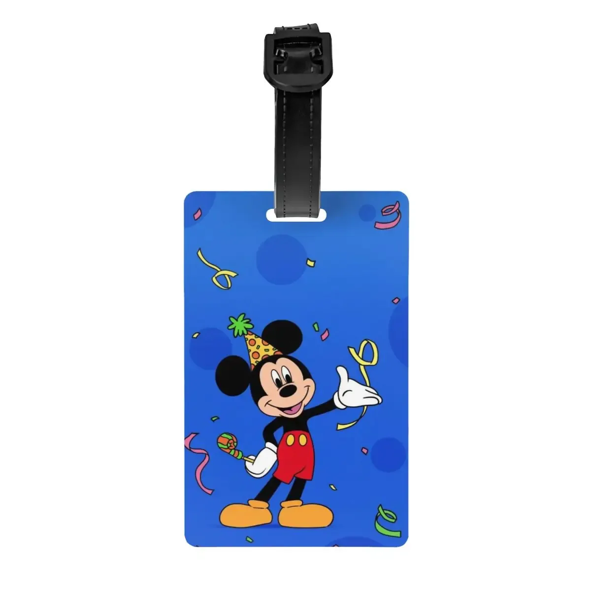 étiquette de bagage personnalisée m-mouse pour valises, étiquettes de bagage mignonnes de dessins animés, étiquette d'identification avec couverture de confidentialité
