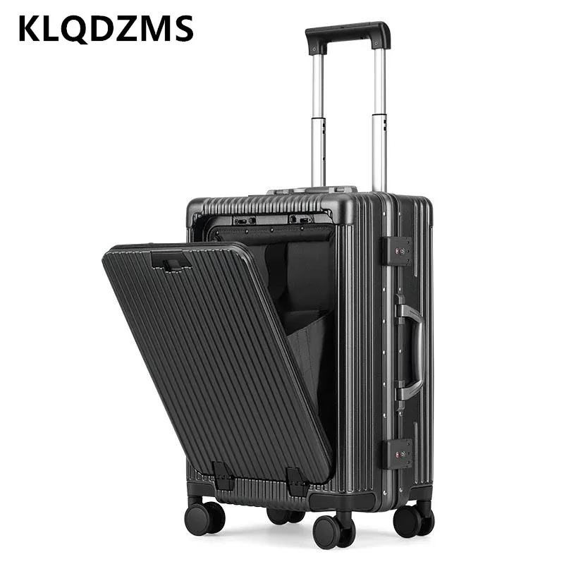 klqdzms bagage multifonctionnel à ouverture frontale 18"20"24 pouces, cadre en aluminium, bagage de cabine durable, valise portable pour ordinateur portable