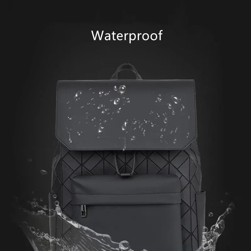 sac à dos géométrique pour homme, design de luxe, mode, étanche, grande capacité, voyage, ordinateur portable, cartable