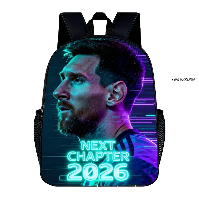 sac à dos messi hedgehog shadow pour l'école primaire, sac à dos de dessin animé, sac à dos à double bandoulière, cadeau pour enfants
