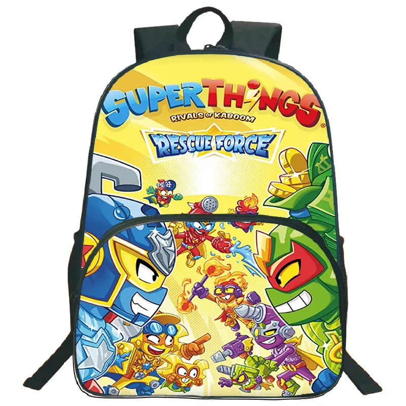 nouveau superthings dessin animé sac à dos 3 pièces ensemble garçons filles cartable sac à bandoulière sac à crayons supthings cartable scolaire voyage mochila