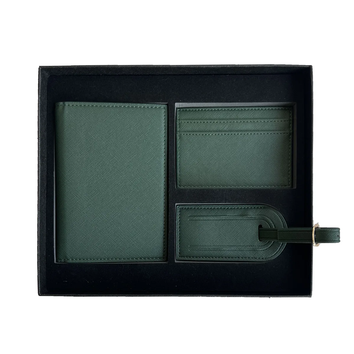 coffret cadeau personnalisé avec initiales gratuites, housse de passeport en cuir de crocodile, étiquette de bagage, porte-cartes, accessoires de voyage