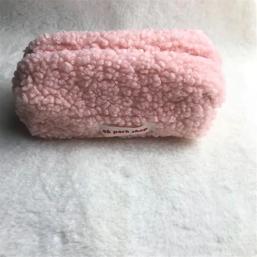 sac à cosmétiques en peluche grande capacité pour femmes et filles, jolie trousse de maquillage de voyage, stockage de produits de toilette, poudres