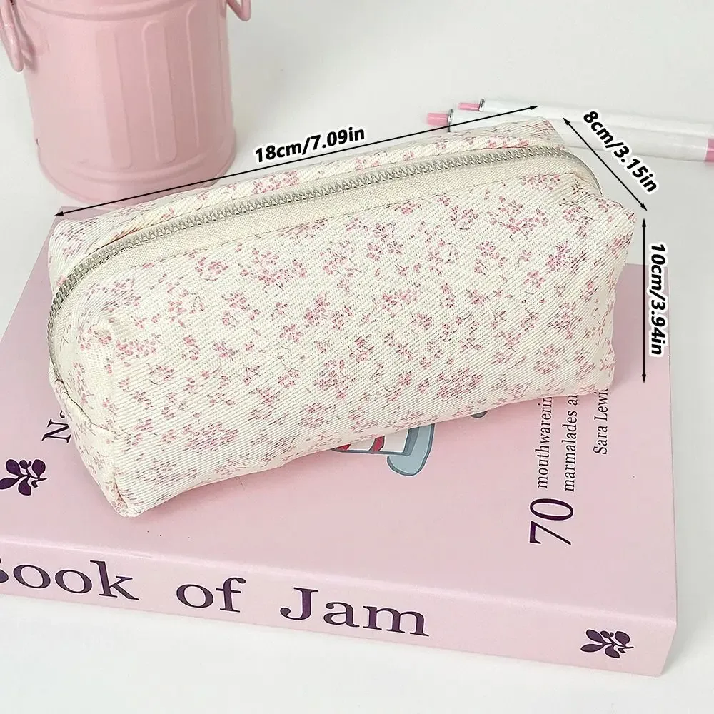 trousse à stylos à motif floral mignon, grande capacité, multifonctionnelle, organisateur de papeterie pour étudiants