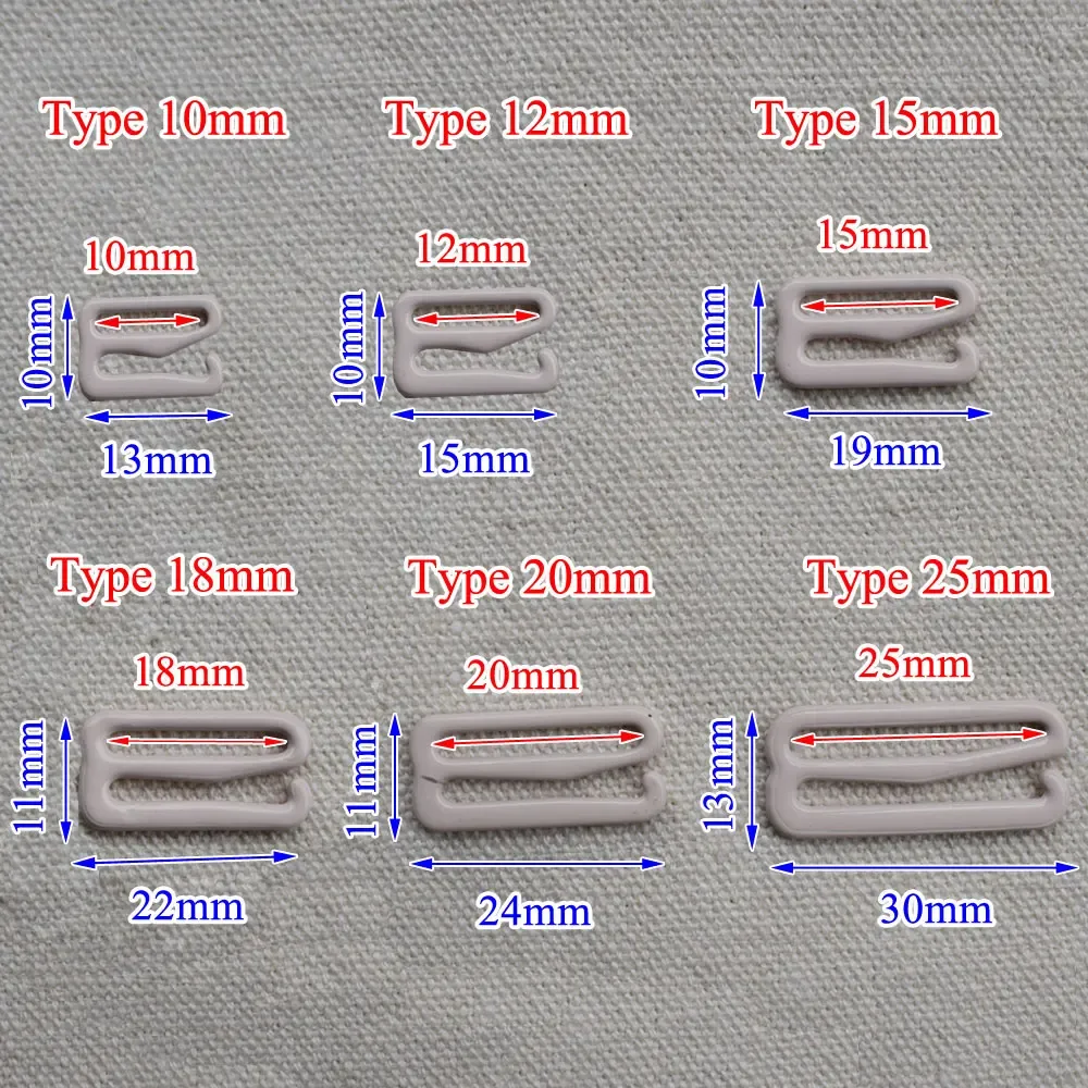 20 pièces de boucles de réglage de soutien-gorge en métal de 10 mm à 25 mm, anneaux coulissants et clips pour lingerie, accessoires de bricolage