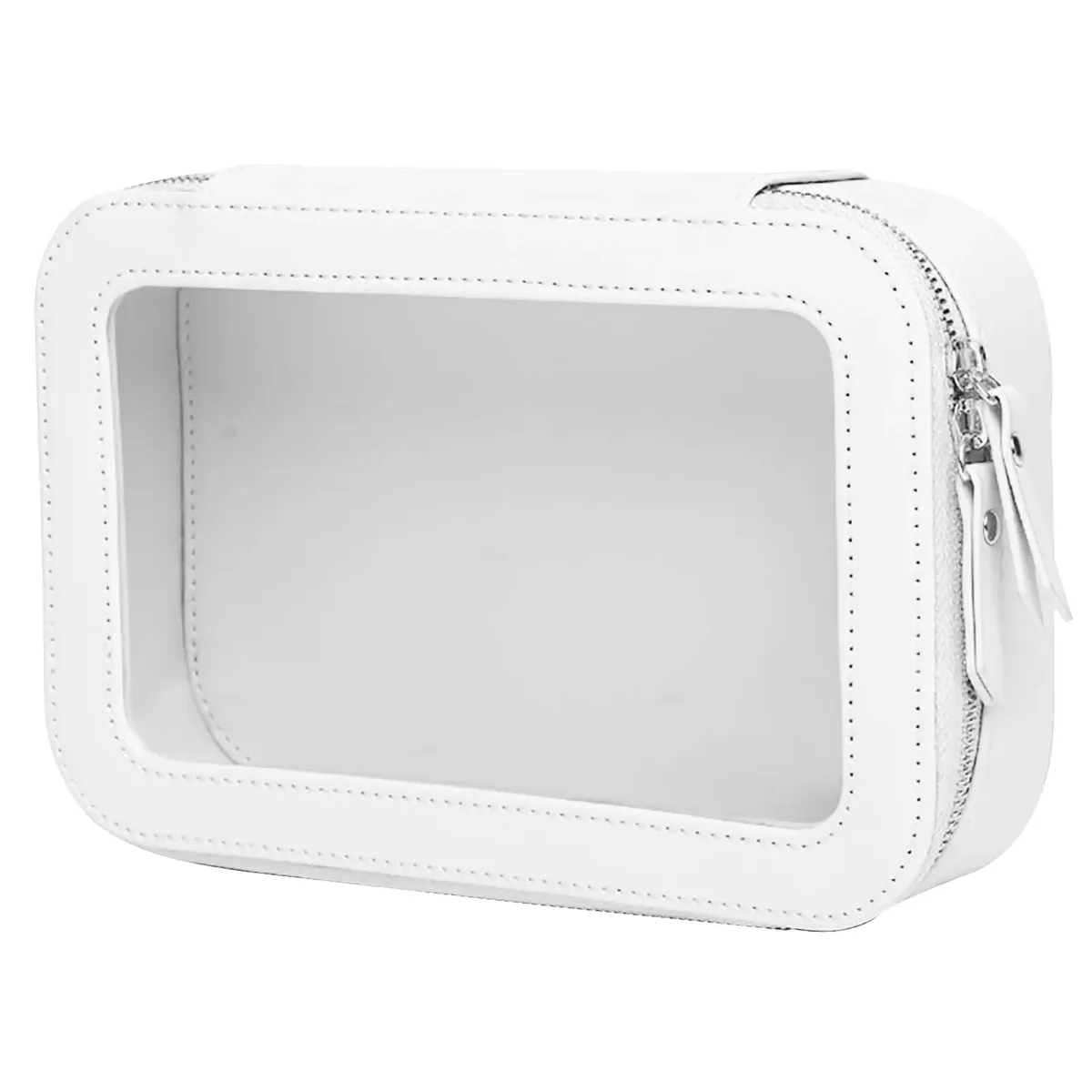 trousse de maquillage transparente et imperméable, organisateur de voyage portable pour femmes, pochette de toilette avec fenêtres en vinyle transparent