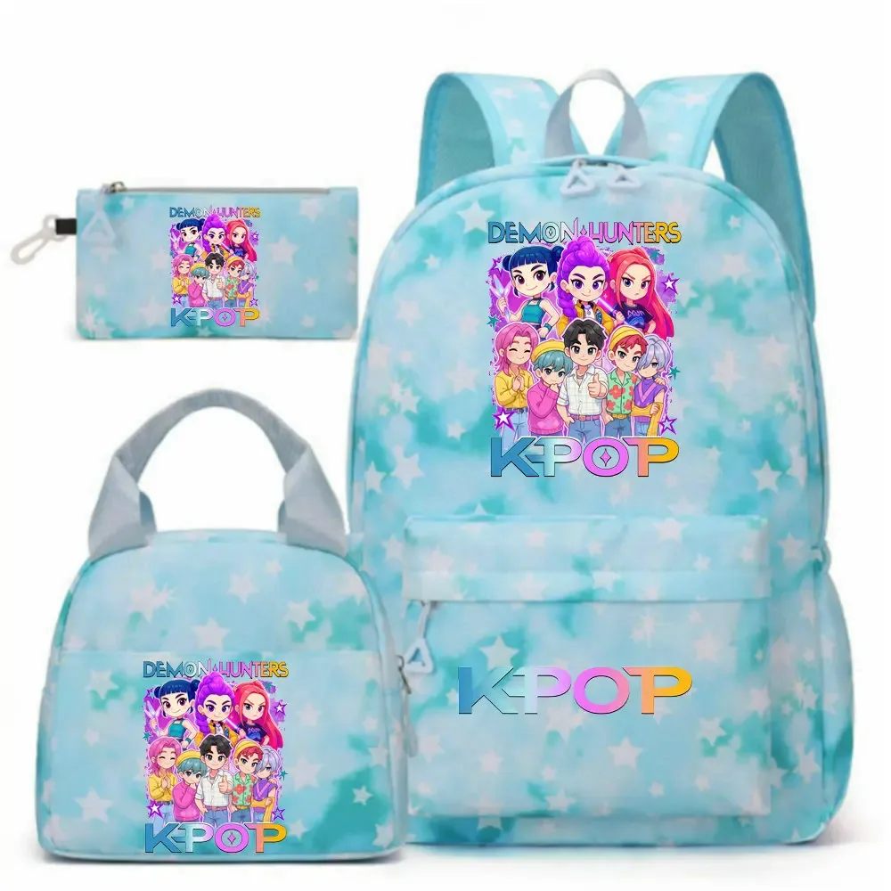 sac à dos kpop demon hunters pour filles, enfants, sacs à crayons, sacs à déjeuner, sacs à livres, sacs d'école pour femmes et adolescentes, ensembles de sacs à dos de voyage pour ordinateur portable