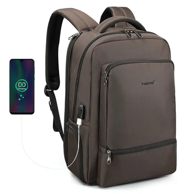tigernu – sac à dos en nylon antivol pour hommes, 22l, pour ordinateur portable de 15.6 pouces, sac de voyage avec chargeur usb, mochila, cartable pour hommes