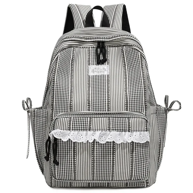 sac à dos personnalisé, sac à dos simple et décontracté à rayures, sac à dos pour étudiantes, sac à dos pour les trajets quotidiens et les voyages.