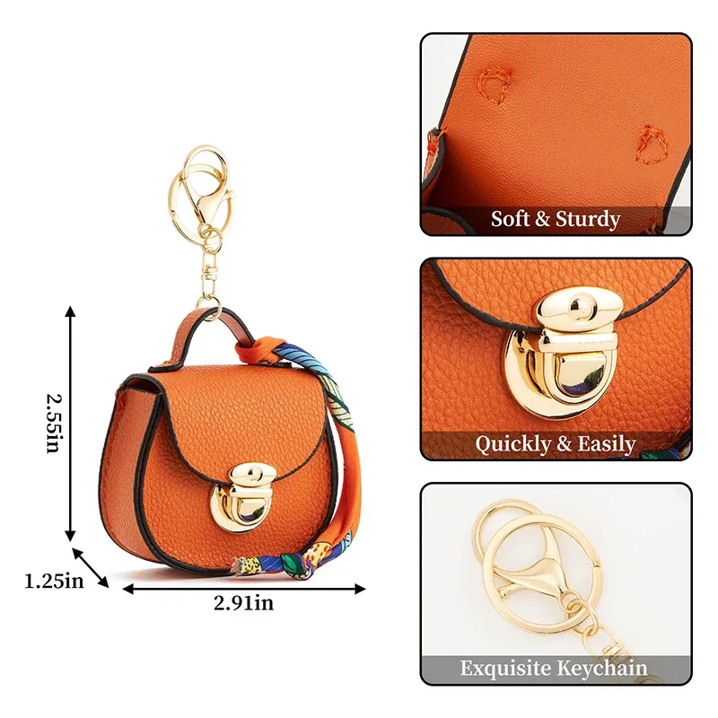 pochette porte-clés multifonctionnelle et portable, tendance et polyvalente, en forme de selle, avec porte-monnaie et étui de rangement pour écouteurs sans fil.