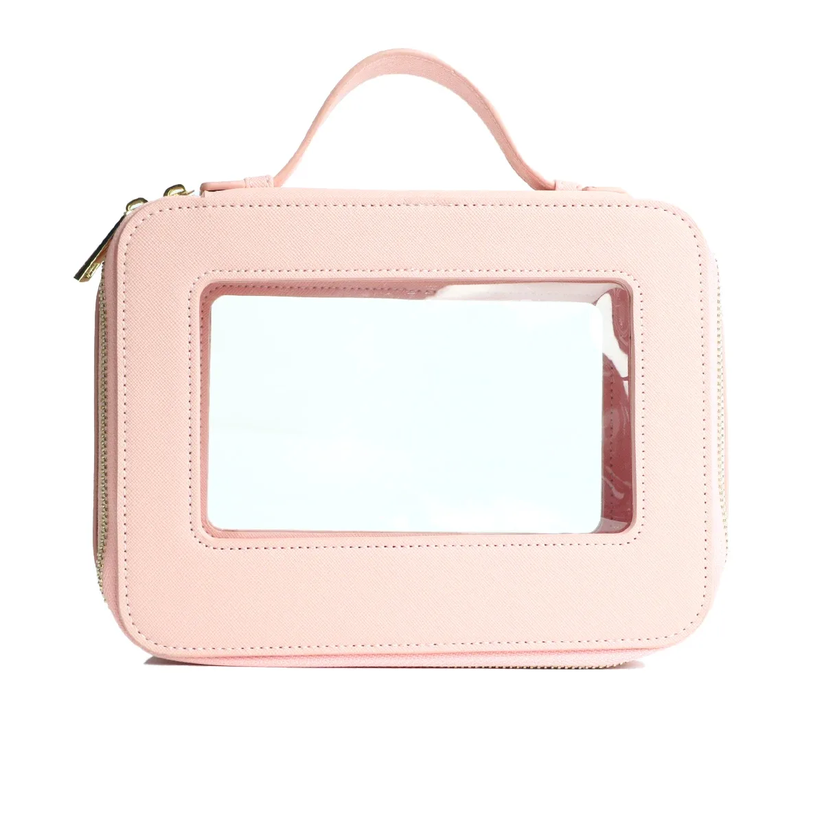 pochette à maquillage personnalisée en cuir, sac de rangement pour pinceaux de maquillage imperméable, sac de rangement portable en pvc pour soins de la peau, trousse de toilette