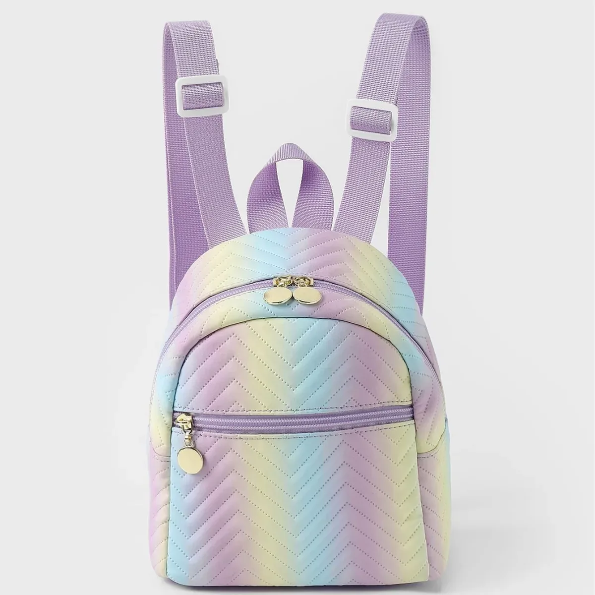 Commerce extérieur transfrontalier vente chaude sac à dos femmes arc-en-ciel multicolore PU matelassé mini sac à dos mode loisirs haut de gamme sc