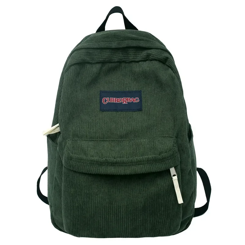 vintage garçon fille velours côtelé vert sac d'école hommes femmes ordinateur portable collège sac à dos cool dame étudiant mode femme voyage bookbag nouveau