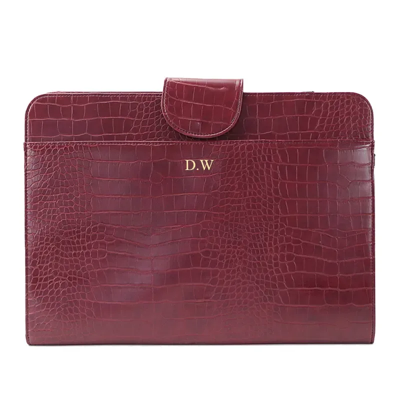 housse de protection pour ordinateur portable, lettres personnalisées, motif crocodile, pour macbook air pro retina 13 pouces, support