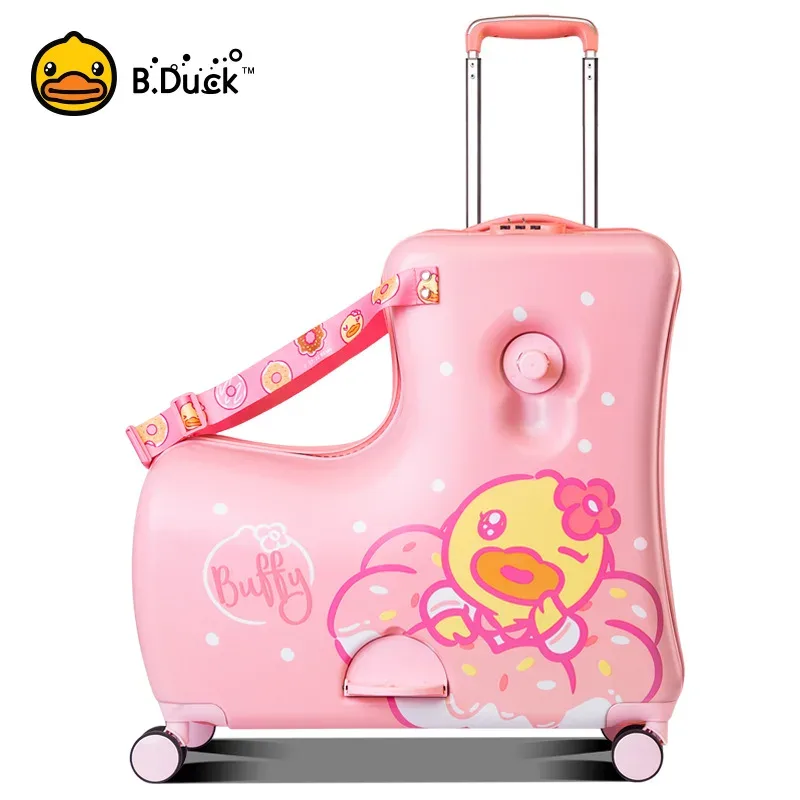 nouvelle valise d'équitation pour enfants sur roulettes, valise de voyage à roulettes de dessin animé pour enfants, peut s'asseoir et faire du cheval, bagages roulants, cadeaux