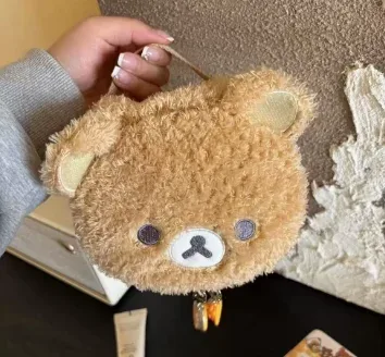 trousse de maquillage en peluche ours anime relaxant, sac cosmétique pour femmes, pochette de rangement bijoux, organisateur pour filles, sacs à main, cadeau, ventes flash