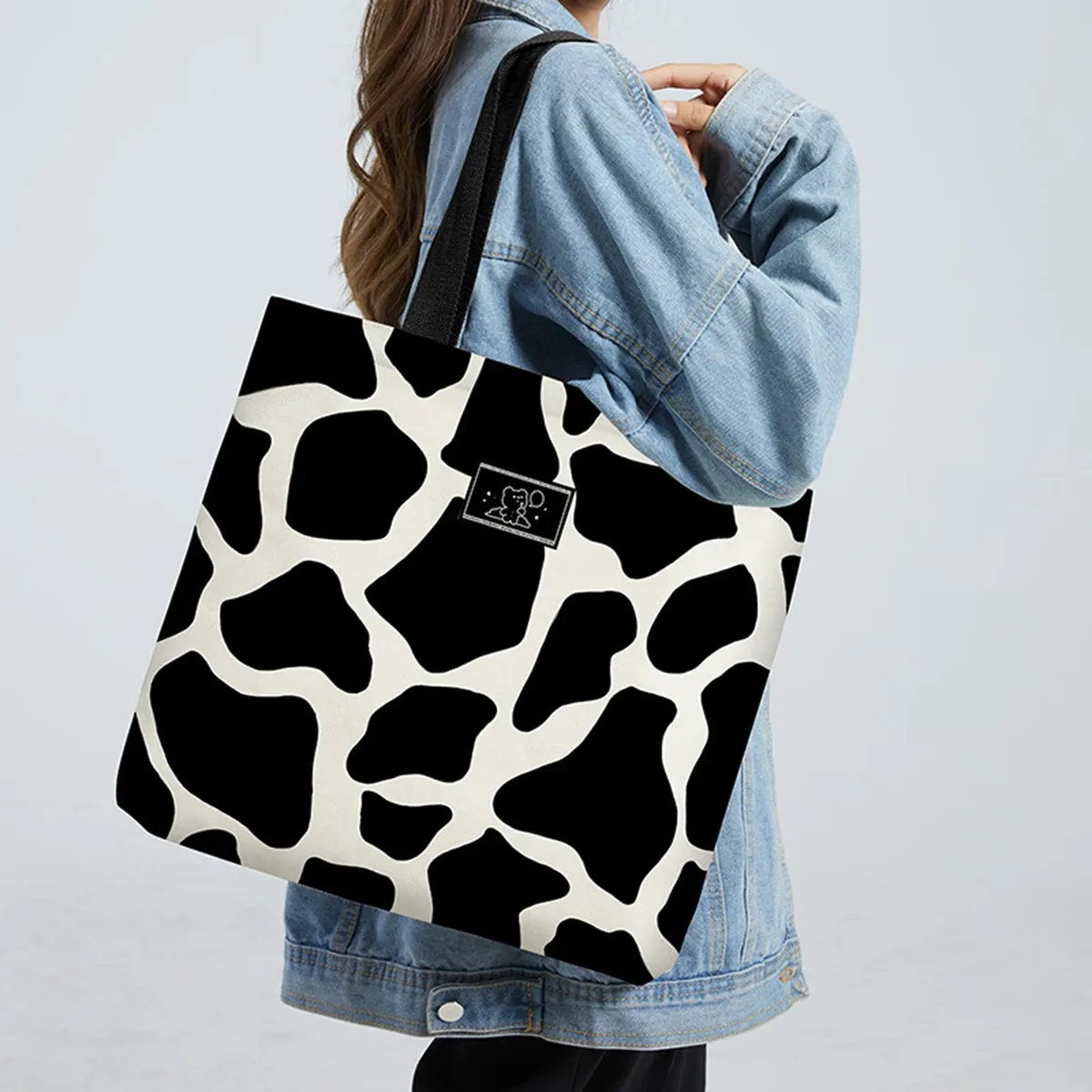 sac en toile décontracté pour femme, grande capacité, version coréenne, sac fourre-tout polyvalent pour les étudiants
