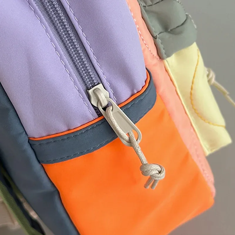 broderie personnalisée/style standard 2 options, blocs de couleurs dopamine, sac à dos élégant, sac à dos décontracté, super mignon !! !