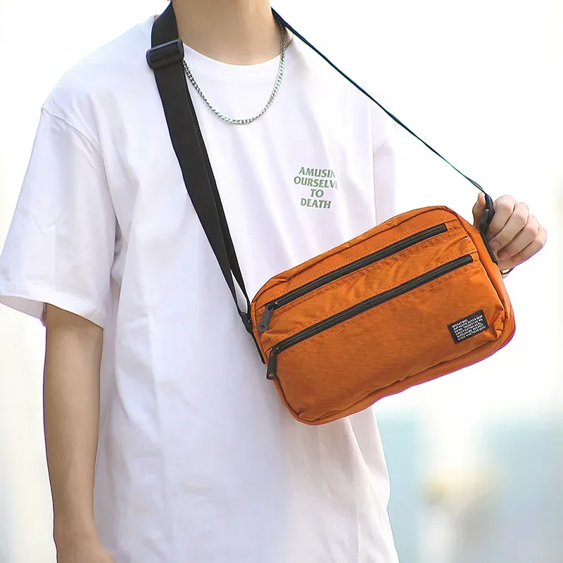 sac à bandoulière minimaliste pour hommes, sac messager d'inspiration japonaise, durable imperméable, voyage et usage quotidien, unisexe