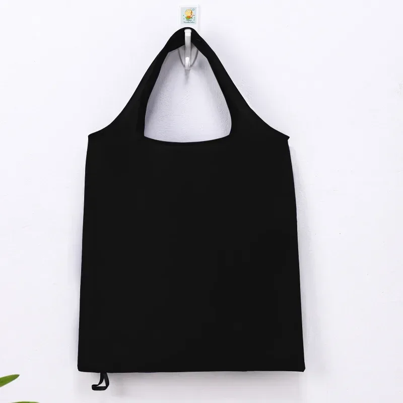 sac de courses réutilisable de couleur unie pour femmes et hommes, sac d'épicerie pliable en nylon, sac fourre-tout écologique, sacs à main portables