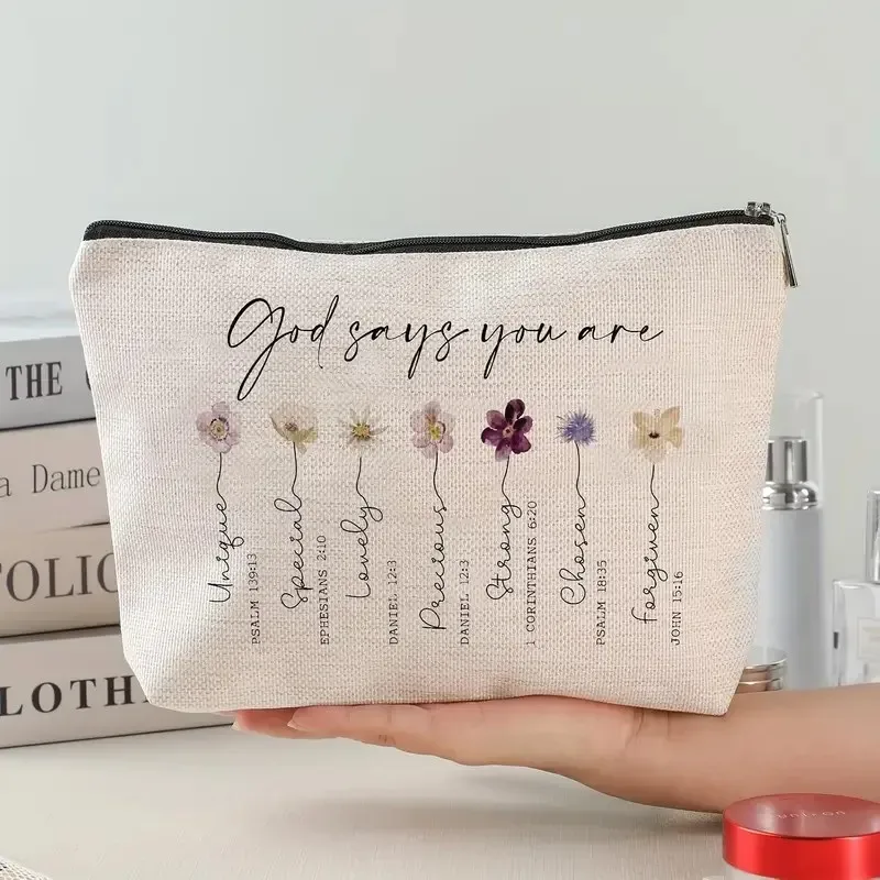 chat, fraise fille, motif d'amitié, sac de voyage, sac à fermeture éclair en polyester imperméable, cosmétiques, accessoires