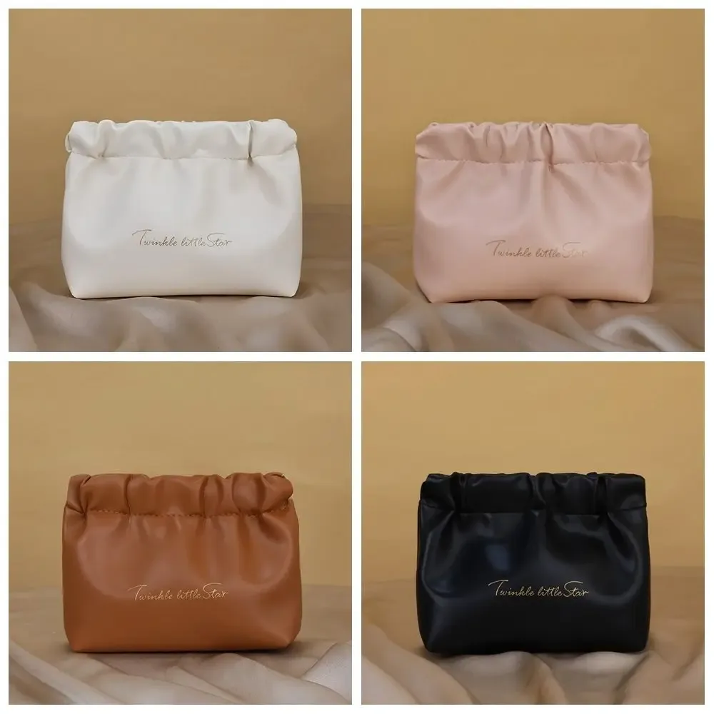 mini trousse de maquillage en cuir pu, sac de rangement, porte-monnaie, sac de rangement pour bijoux à fermeture automatique, sac à ressort, sac de voyage