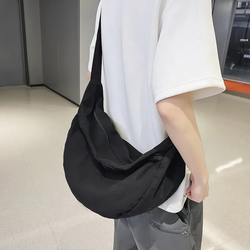 sacs à bandoulière en toile de couleur unie pour femmes, sacoche de shopping de grande capacité, sac à bandoulière pour étudiant, sac d'école unisexe