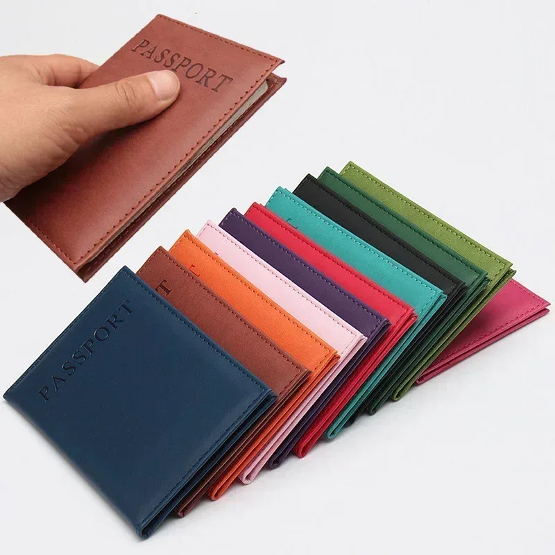 Porte-Passeport en Cuir PU pour Homme et Femme, Couverture d'Identité, Accessoires de Voyage, Portable, Carte Bancaire, Business, Étui Portefeuille