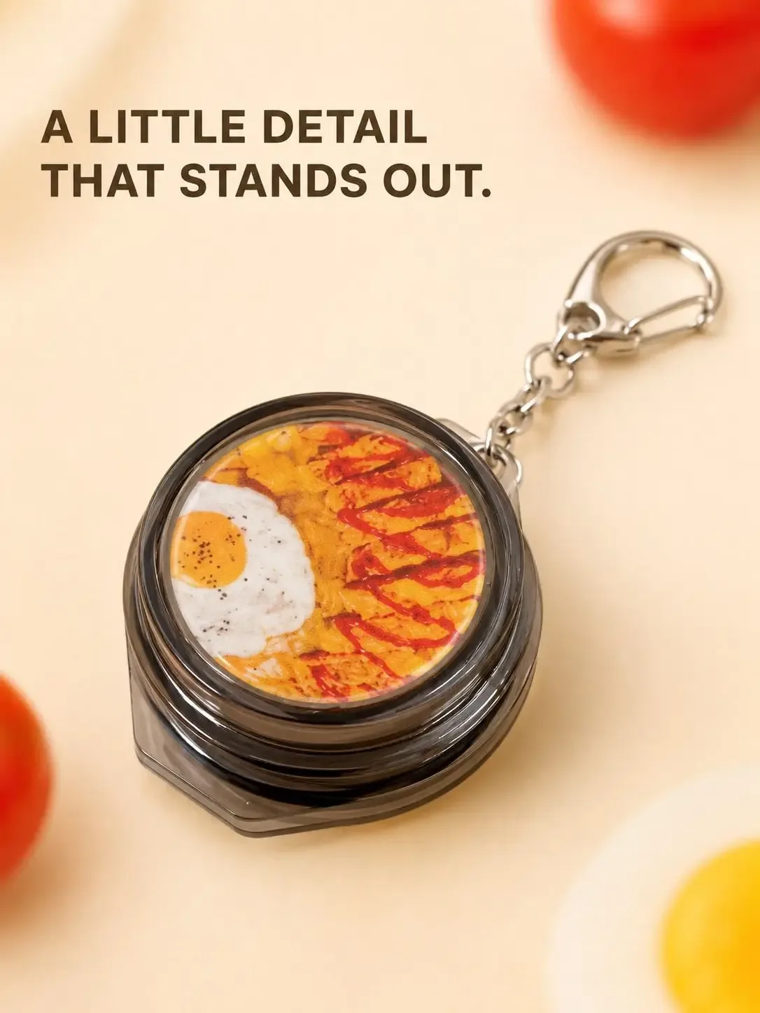 porte-clés coréen en forme de mini-aliment, bouton lumineux, charm kawaii pour sac, cadeau mignon pour amoureux de la cuisine, accessoire pour sac à dos et sac à main