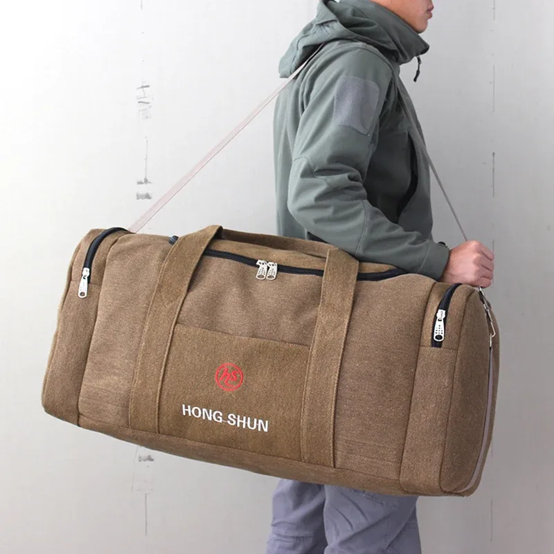 sac de voyage en toile épaisse pour homme, sac à bandoulière surdimensionné, sac à vêtements de travail, sac de déménagement