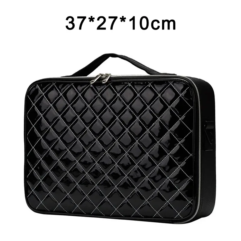 sac à cosmétiques en cuir pu imperméable, sac de rangement professionnel de grande capacité, sac à main de maquillage, trousse de toilette de voyage pour femmes