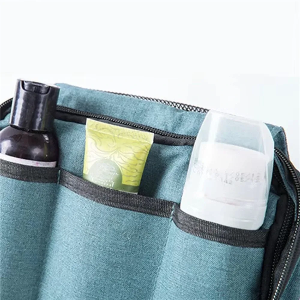 trousse de toilette suspendue pliable, grande capacité, crochet suspendu, étui de maquillage pour hommes, sac à cosmétiques de voyage portable multifonctionnel