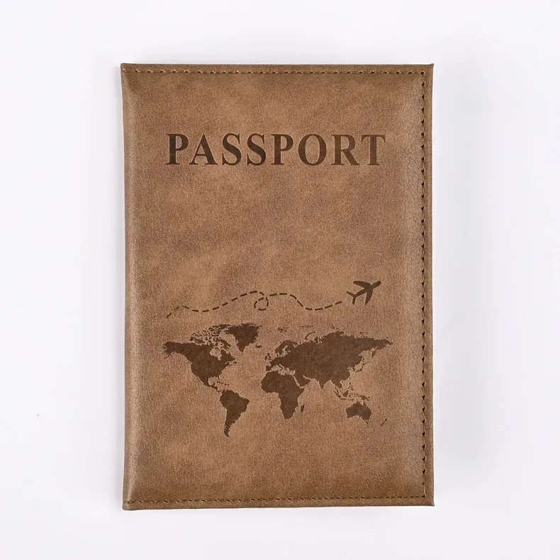 étui de passeport en cuir pu pour hommes et femmes, décoloration solide, billet de voyage, housse de protection, porte-carte d'identité, nouveau